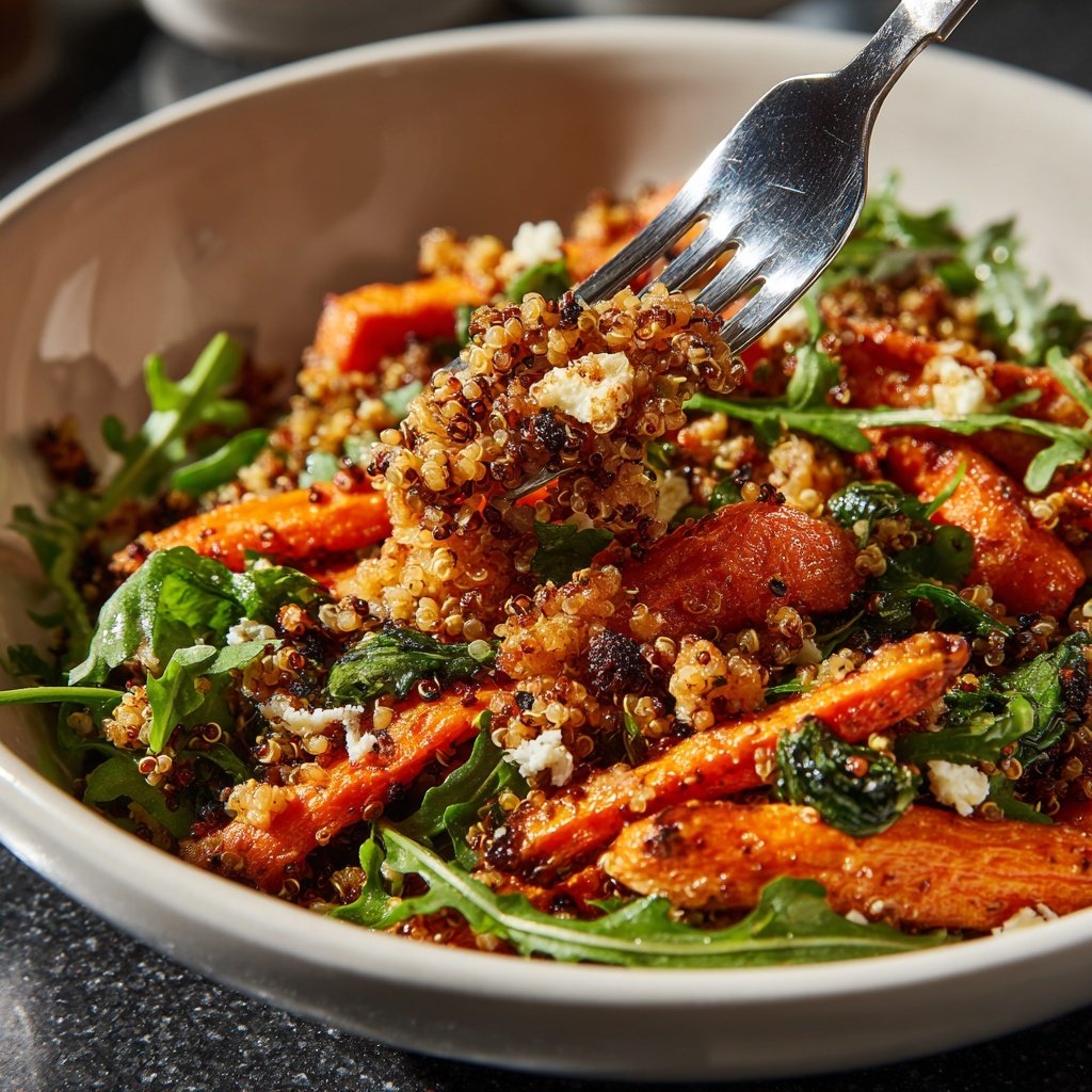 Healthy Lunch Roasted Carrot Grain Bowl