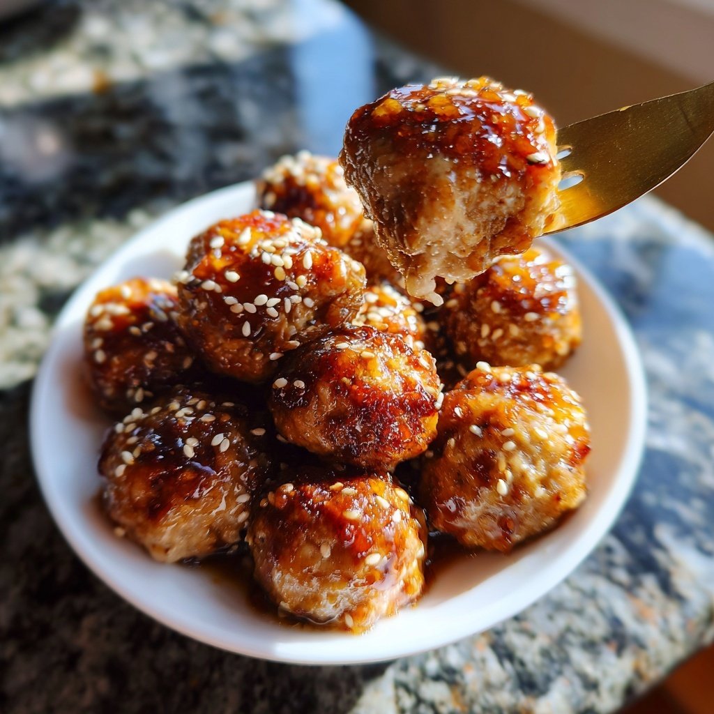 Honey Garlic Chicken Meatballs