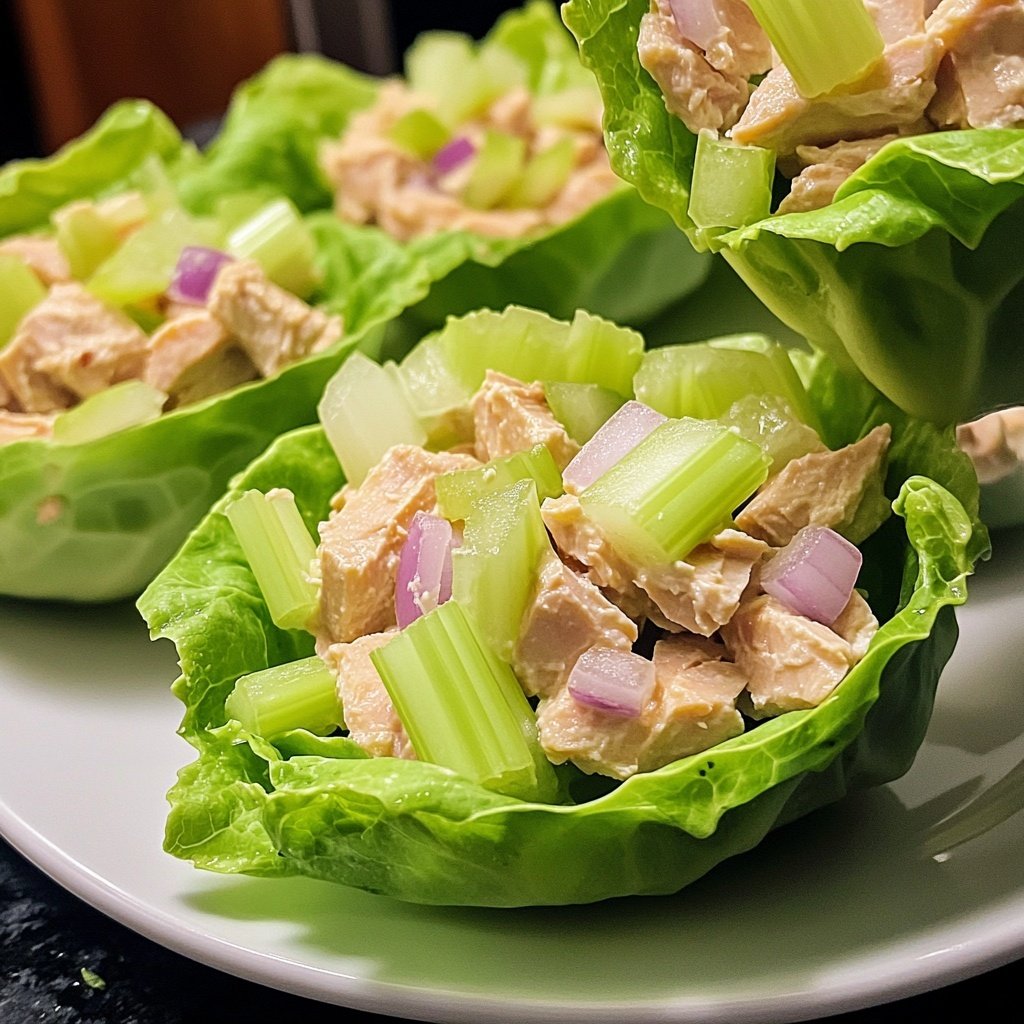 Simple Tuna Salad Lettuce Wrap Lunch