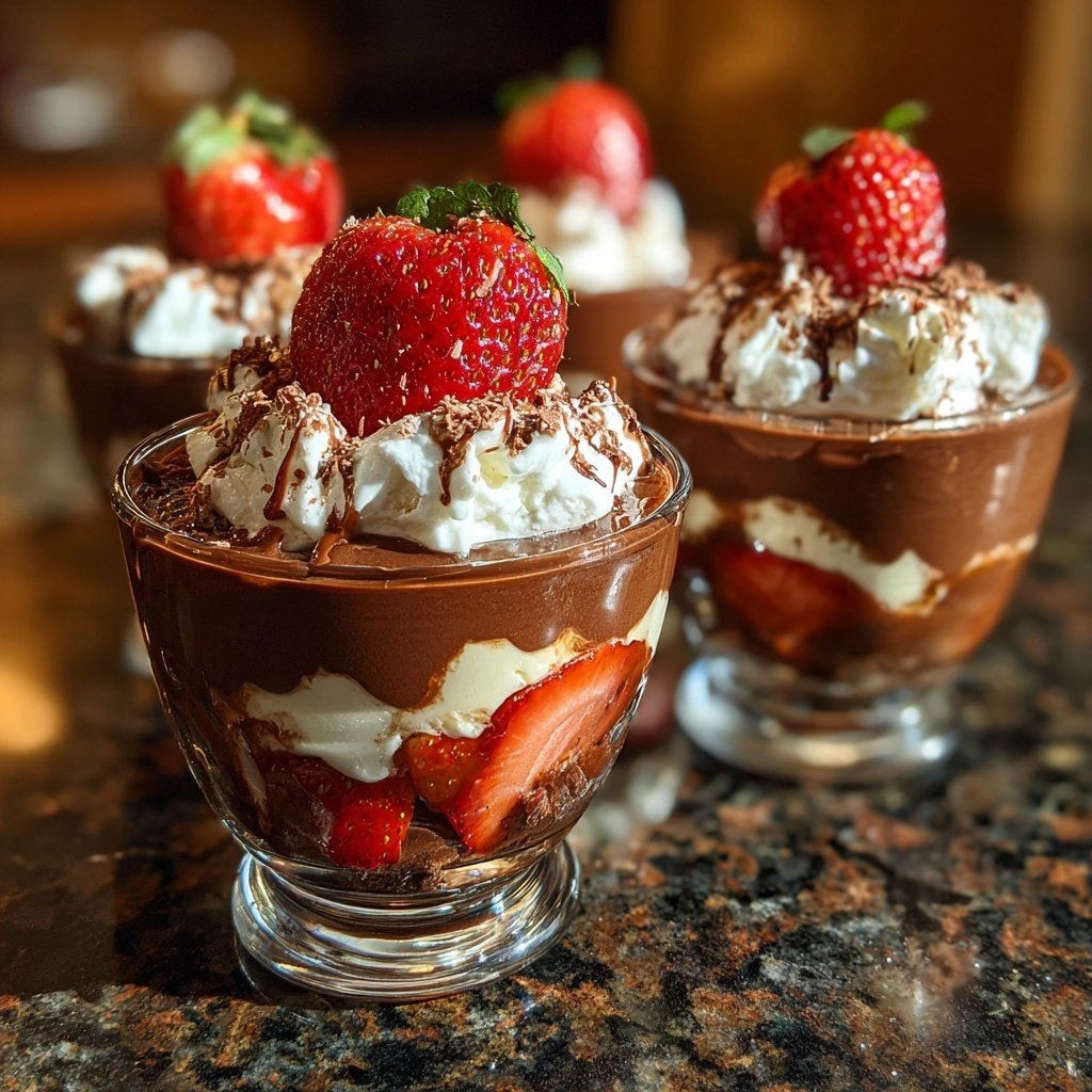 Chocolate Strawberry Layer Cups
