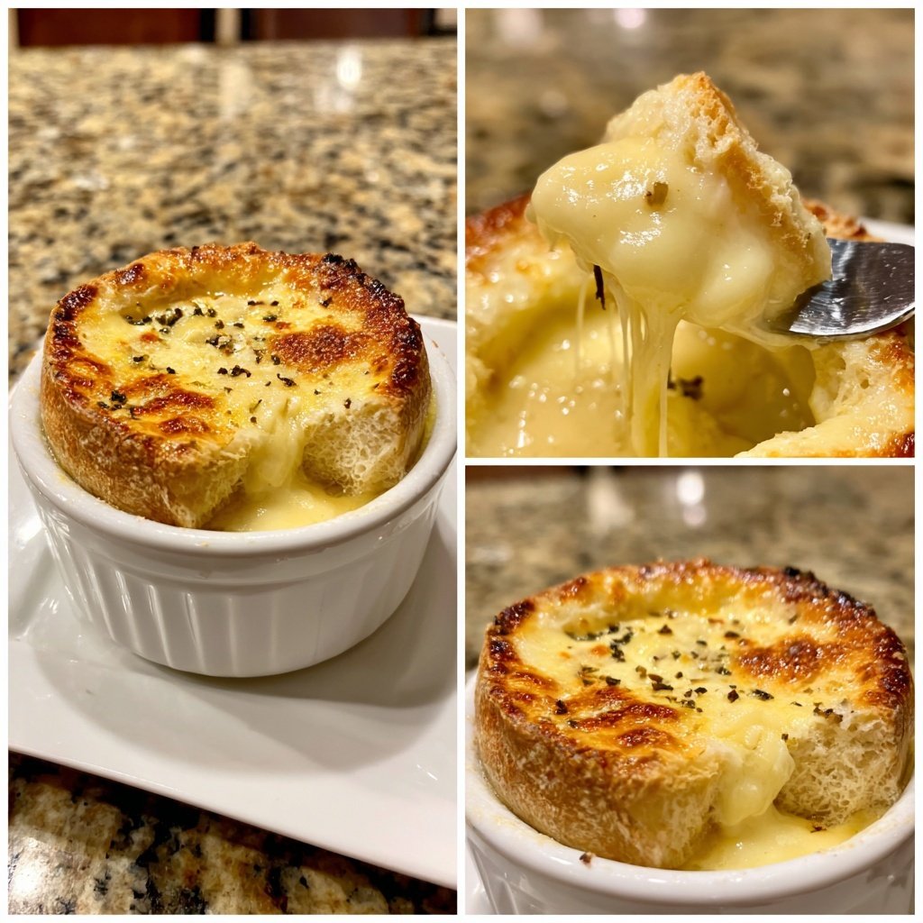 Fondue with Swiss Cheese and Garlic