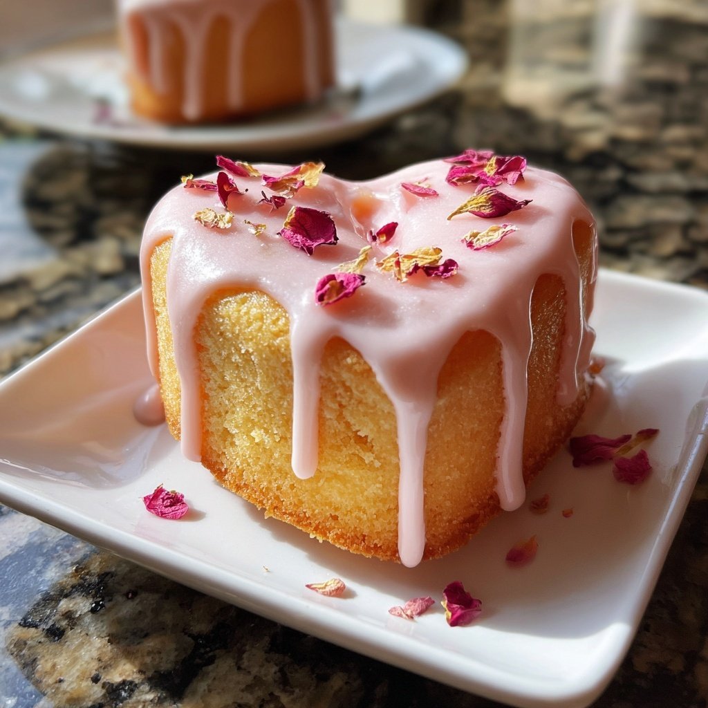 Mini Heart Cake with Rose Flavor