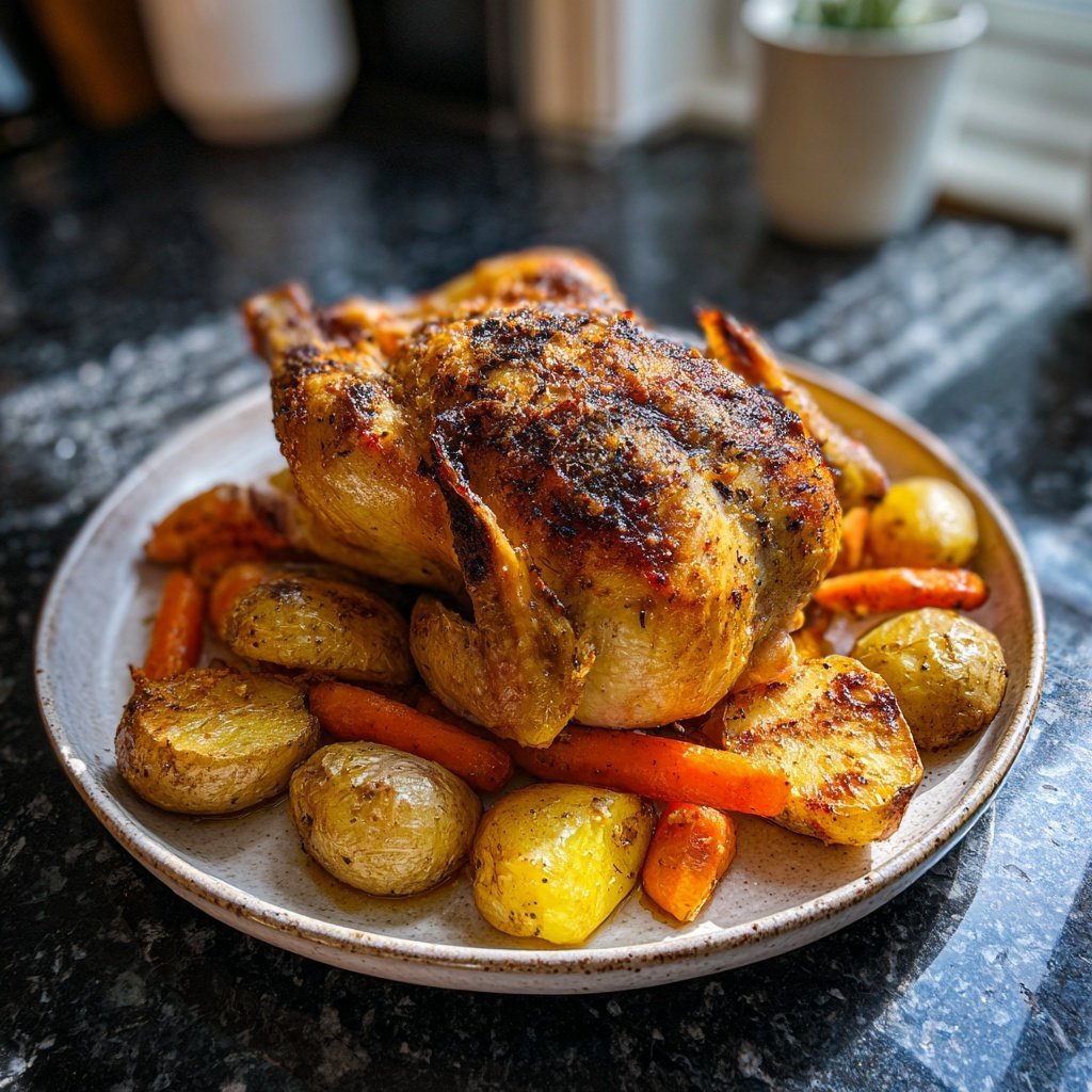 Roasted Chicken With Potatoes And Carrots
