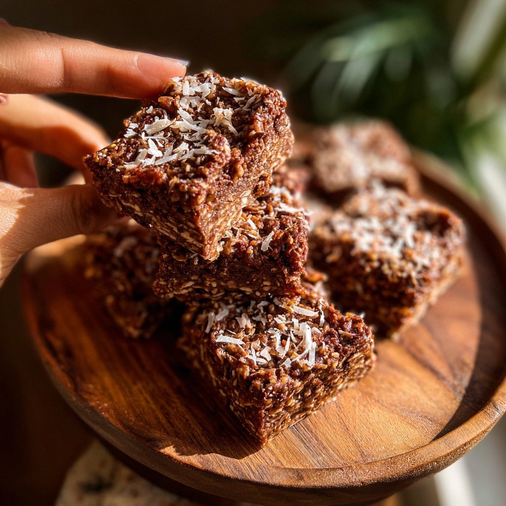 Chocolate Coconut Date Energy Squares