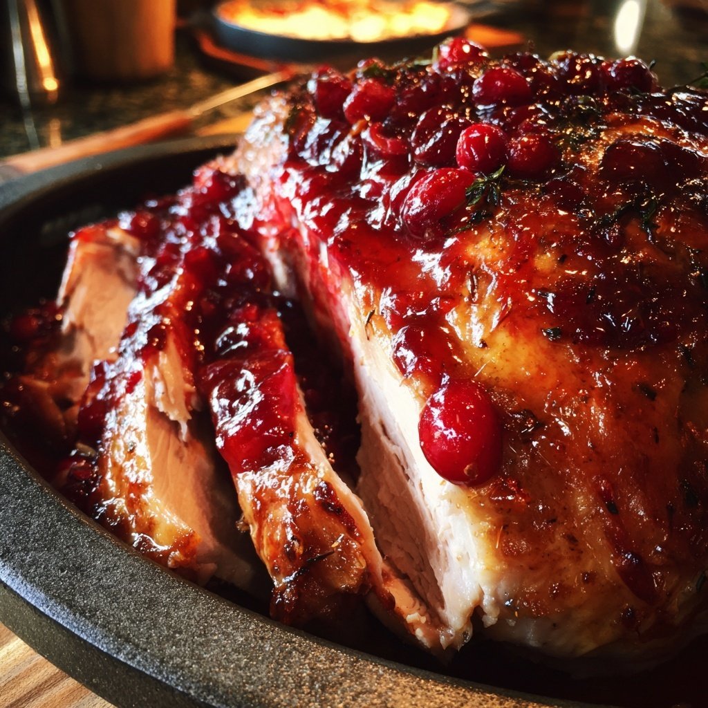 Roasted Turkey with Cranberry Glaze
