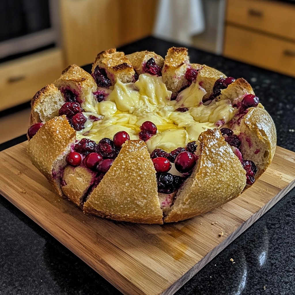Tear Apart Baked Cranberry Brie Bread Bowl