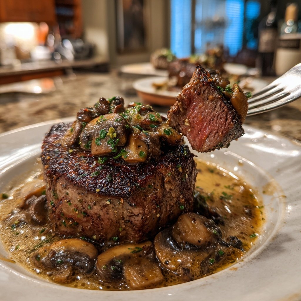 Beef Tenderloin with Mushroom Cream