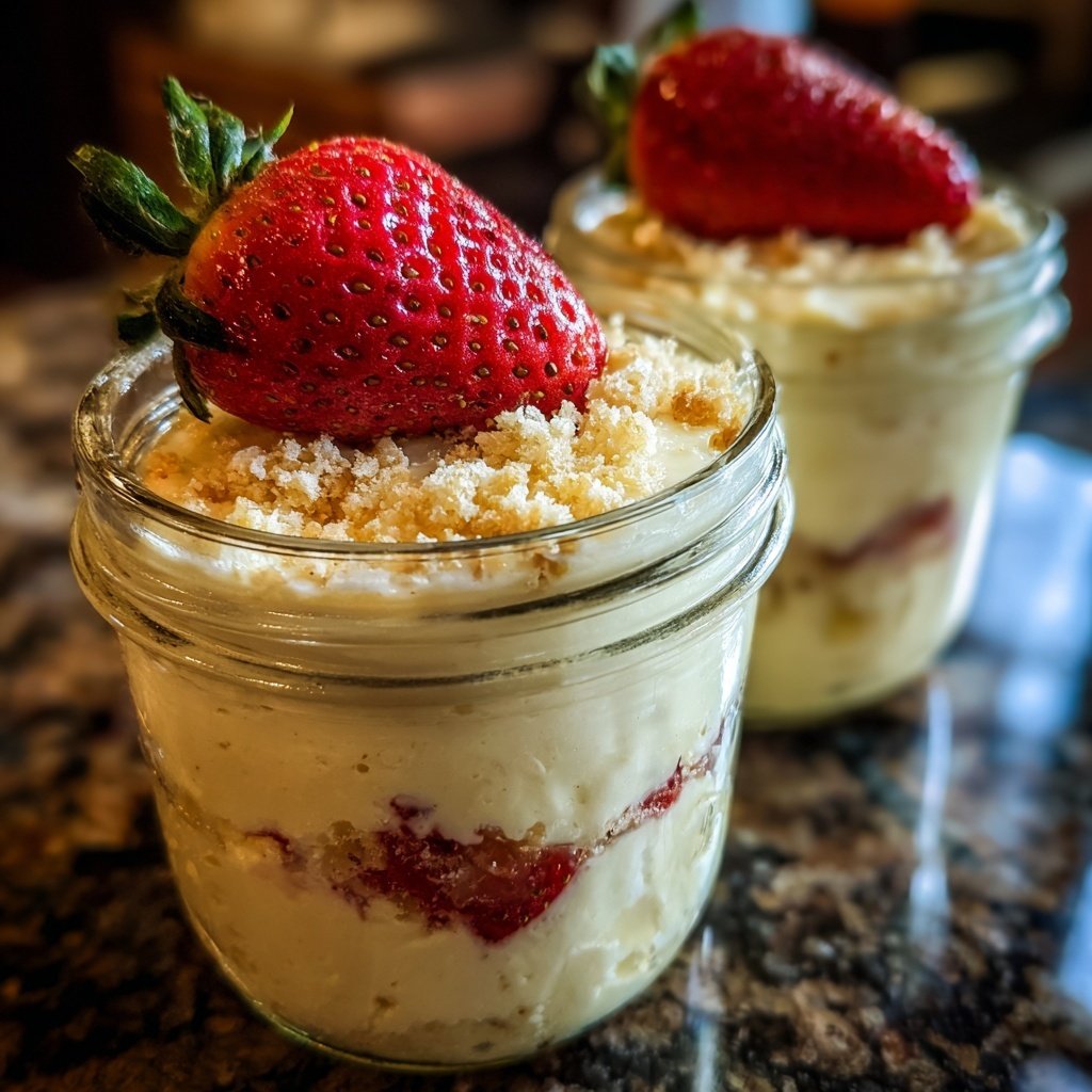Strawberry Cheesecake Breakfast Jars