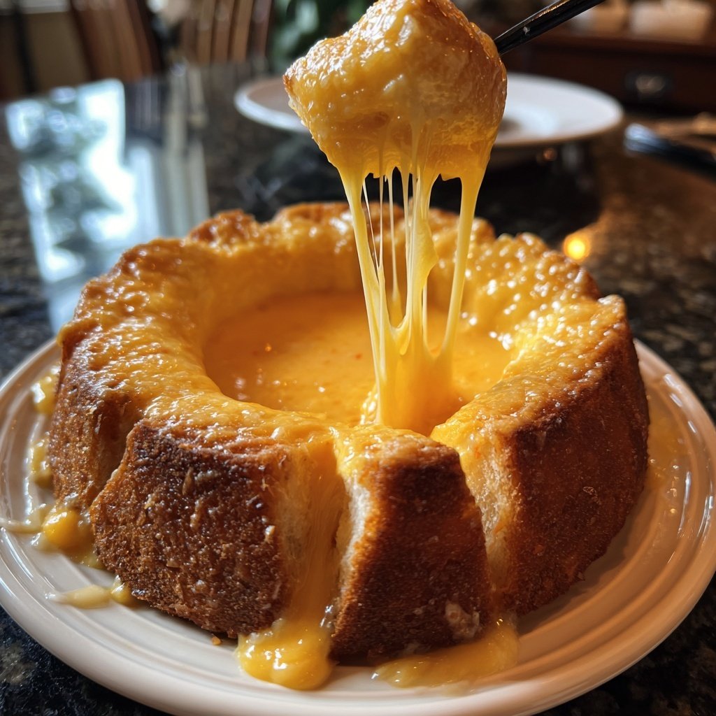 Fondue with Cheddar and Mustard
