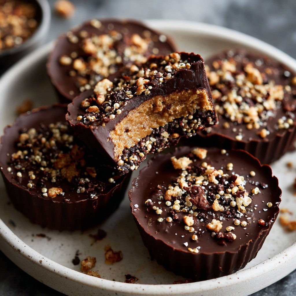 Homemade Peanut Butter Cups with Crunchy Quinoa